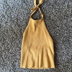 Yellow halter crop top